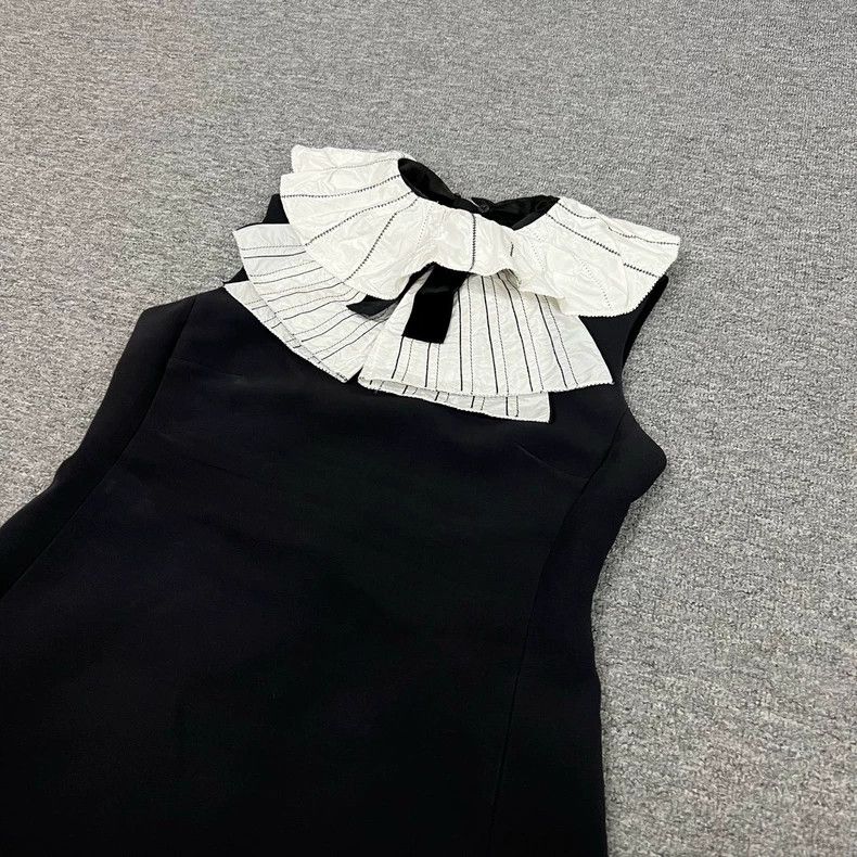 Louis Vuitton Louis Vuitton Black and White Dress with Ruffles Size XL / US 12-14 / IT 48-50 - 3 Thumbnail