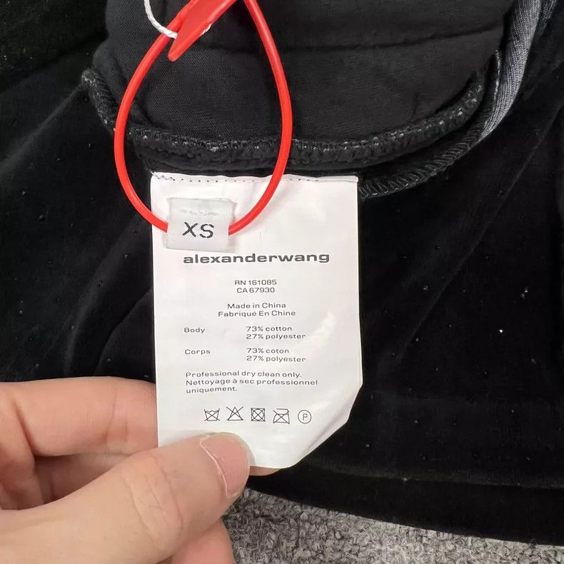 Alexander Wang Black Velvet Wide Leg Pants