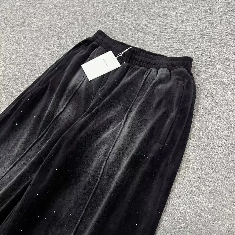 Alexander Wang Black Velvet Wide Leg Pants
