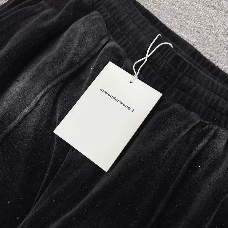 Alexander Wang Black Velvet Wide Leg Pants