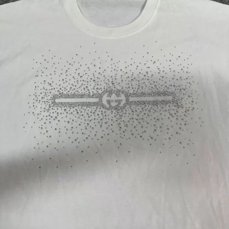 Gucci Gucci Rhinestone Logo Short Sleeve T-Shirt Size M / US 6-8 / IT 42-44 - 5 Thumbnail