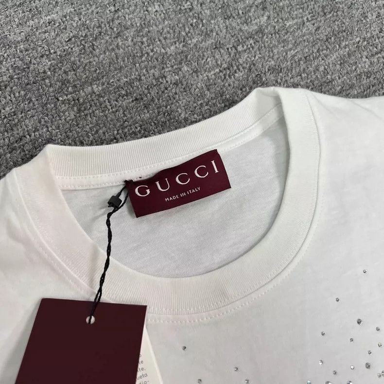 Gucci Gucci Rhinestone Logo Short Sleeve T-Shirt Size M / US 6-8 / IT 42-44 - 6 Thumbnail
