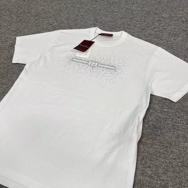 Gucci Gucci Rhinestone Logo Short Sleeve T-Shirt Size M / US 6-8 / IT 42-44 - 3 Thumbnail