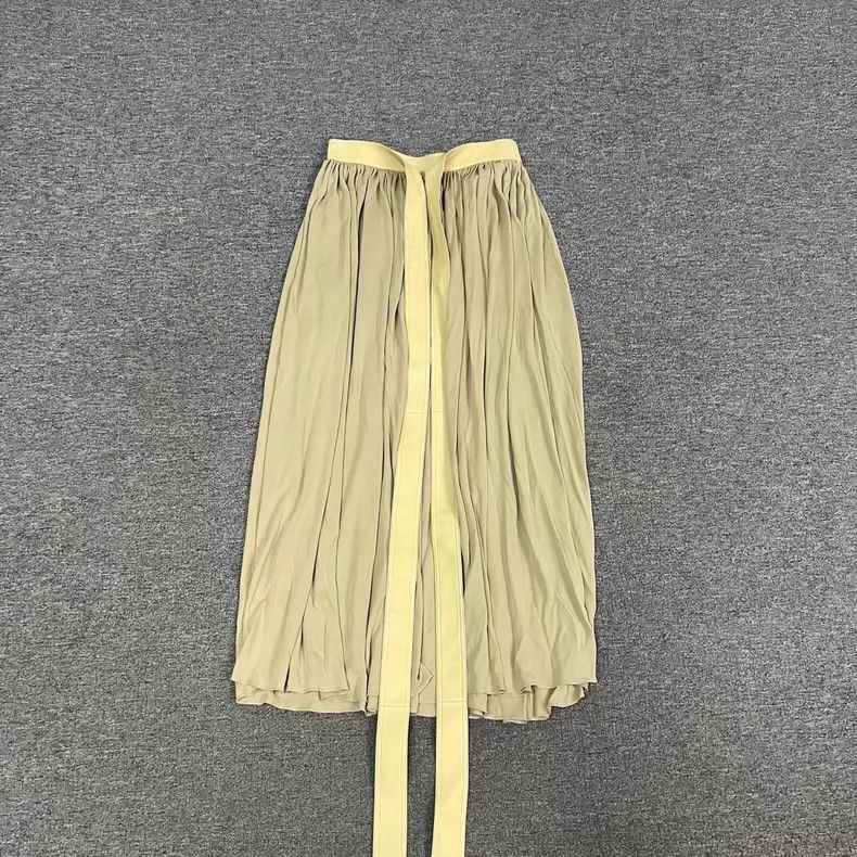 Celine Celine Pleated Faux Leather Midi Skirt Size 36" / US 14 / IT 50 - 3 Thumbnail