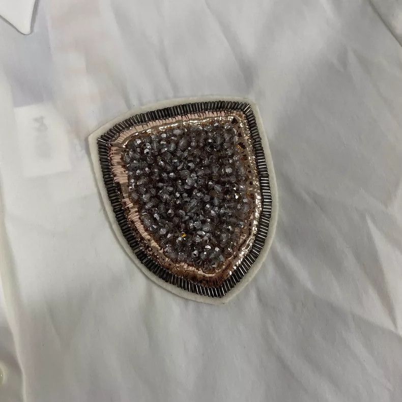 Dior Dior Long Sleeve Shirt with Rhinestone Logo Size L / US 10 / IT 46 - 3 Thumbnail
