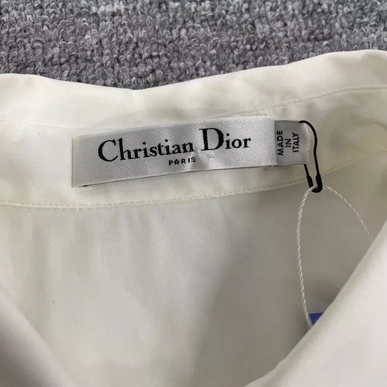 Dior Dior Long Sleeve Shirt with Rhinestone Logo Size L / US 10 / IT 46 - 5 Thumbnail