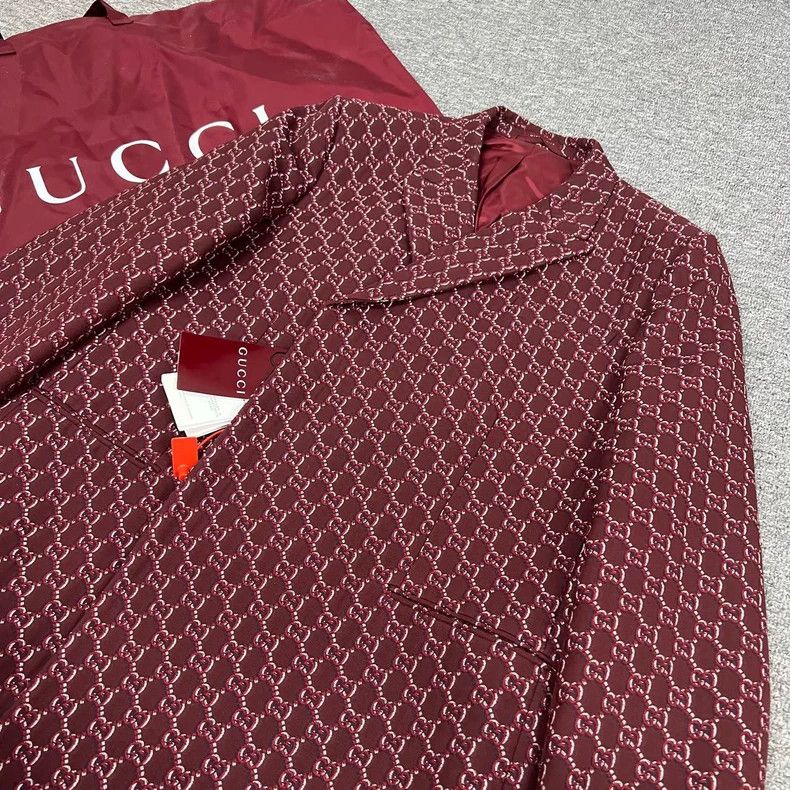 Gucci Gucci Wool Blazer with Double G Print Size L / US 10 / IT 46 - 3 Thumbnail