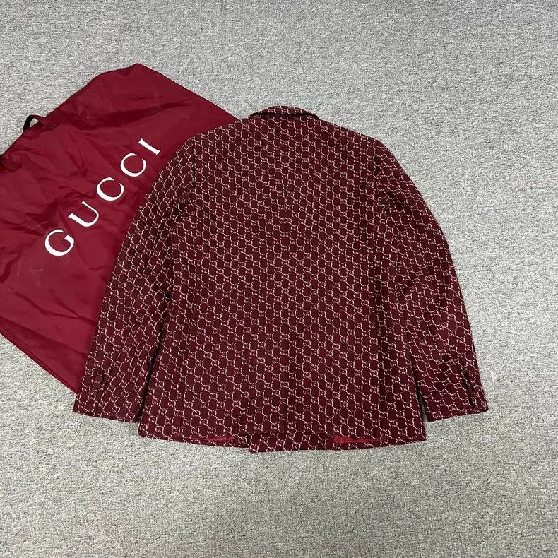 Gucci Gucci Wool Blazer with Double G Print Size L / US 10 / IT 46 - 2 Thumbnail