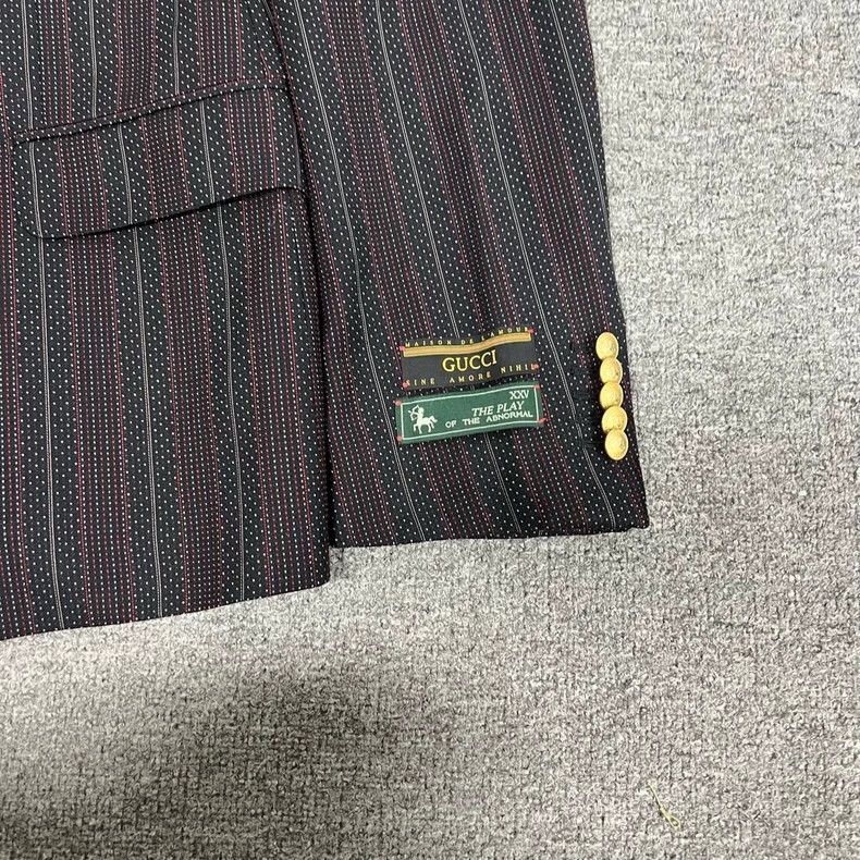 Gucci Gucci Striped Blazer with Gold Buttons Size L / US 10 / IT 46 - 4 Thumbnail