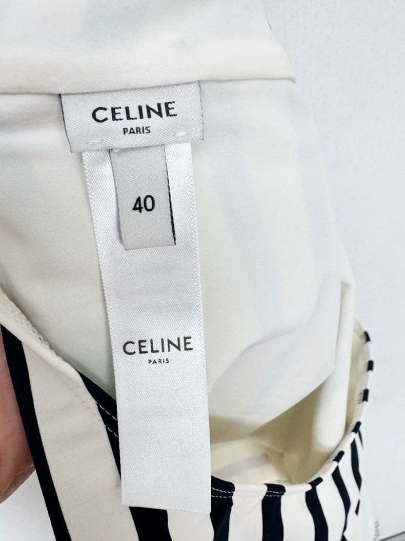 Celine Celine Striped Bodysuit in Excellent Condition Size L / US 10 / IT 46 - 5 Thumbnail