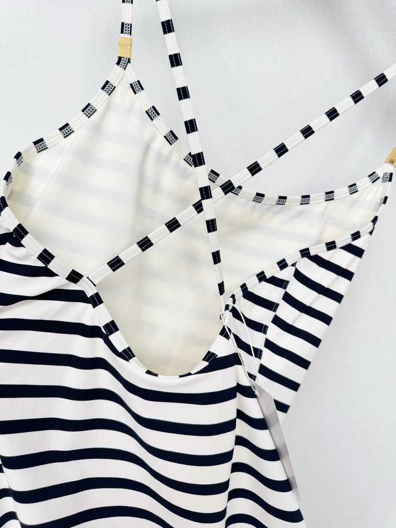 Celine Celine Striped Bodysuit in Excellent Condition Size L / US 10 / IT 46 - 2 Thumbnail