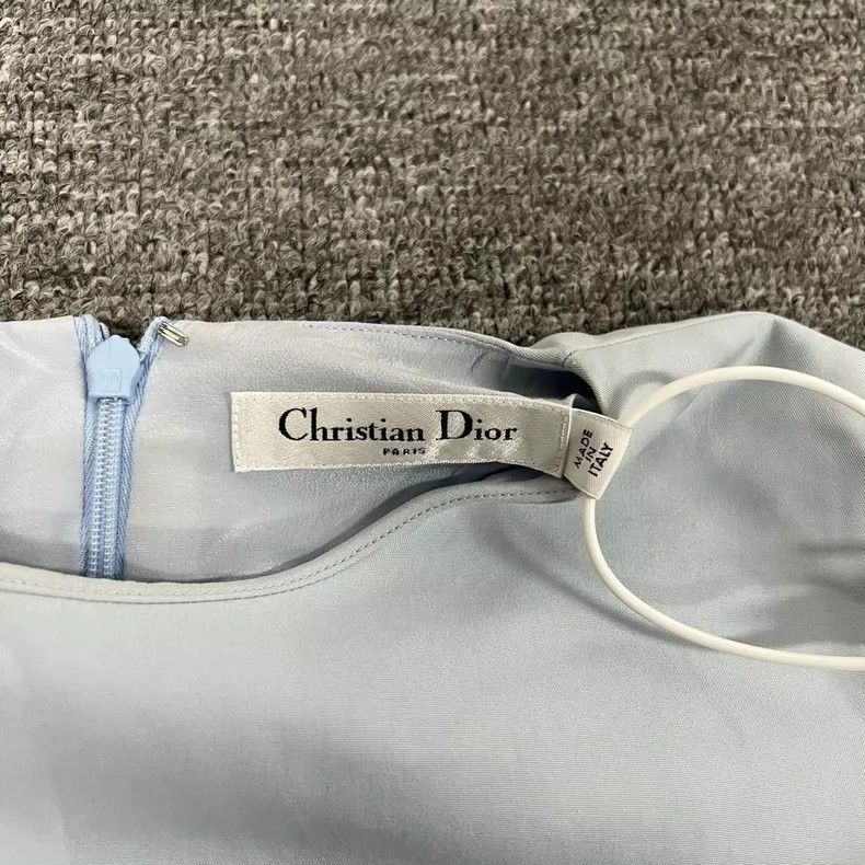 Dior Baby Blue Dior Dress with Embroidery Size XS / US 0-2 / IT 36-38 - 4 Thumbnail