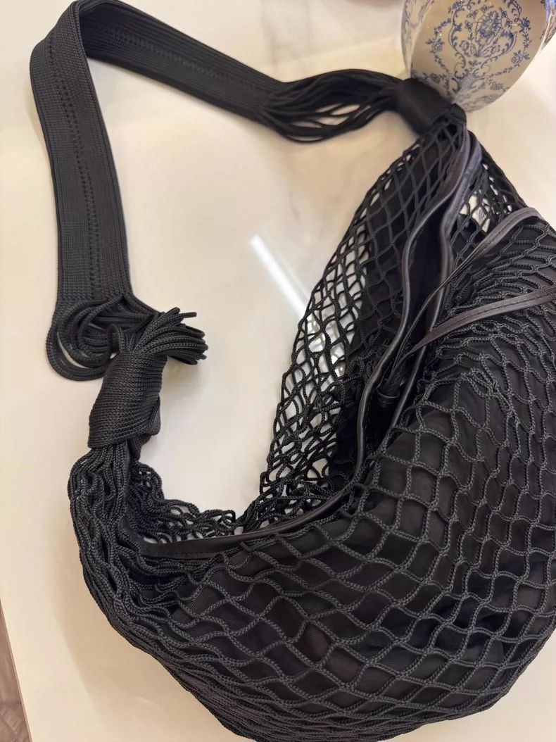 Lemaire LEMAIRE Black Mesh Horn Bag Large Size ONE SIZE - 2 Thumbnail