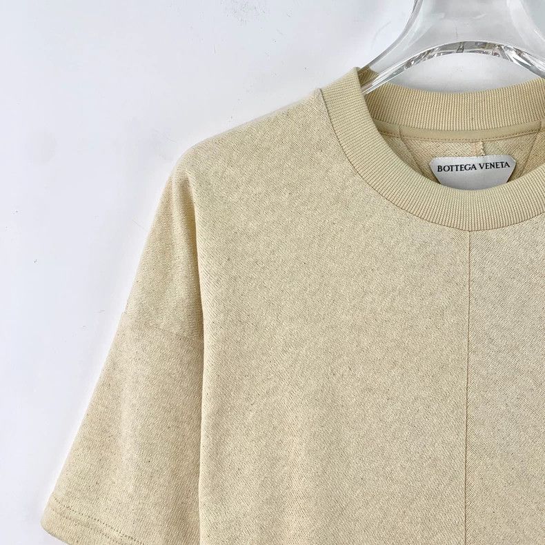 Bottega Veneta Bottega Veneta Beige Cotton Short Sleeve T-Shirt Size M / US 6-8 / IT 42-44 - 3 Thumbnail