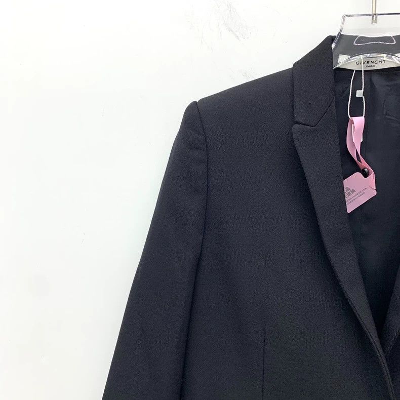 Givenchy Givenchy Black Wool Long Sleeve Suit Jacket Size XXS / US 00 / IT 34 - 3 Thumbnail