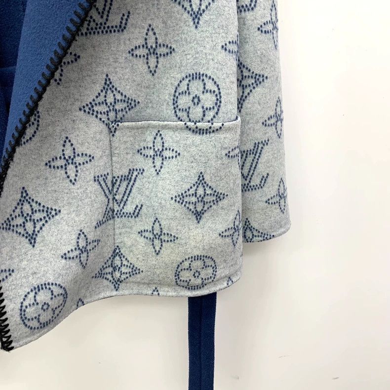 Louis Vuitton Louis Vuitton Blue Logo Wool Hooded Coat Size XS / US 0-2 / IT 36-38 - 8 Thumbnail