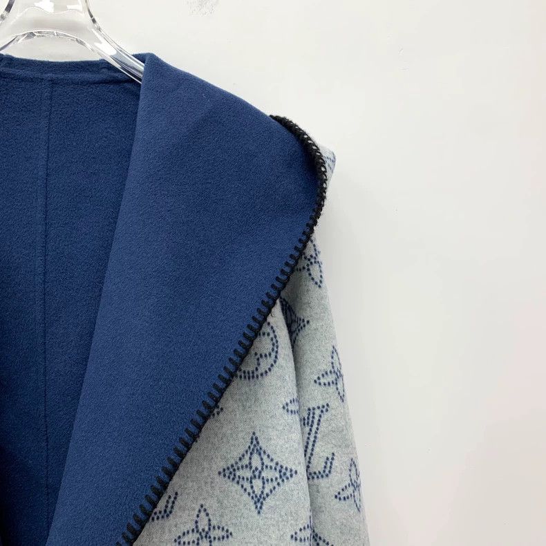 Louis Vuitton Louis Vuitton Blue Logo Wool Hooded Coat Size XS / US 0-2 / IT 36-38 - 7 Thumbnail