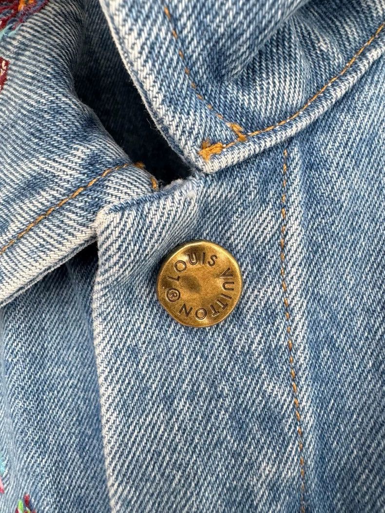 Louis Vuitton Louis Vuitton Denim Jacket with Floral Embroidery Size L / US 10 / IT 46 - 2 Thumbnail