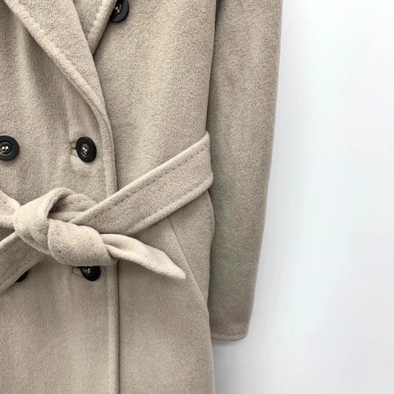 Max Mara Maxmara Double-Breasted Wool Coat with Belt Size XXS / US 00 / IT 34 - 4 Thumbnail