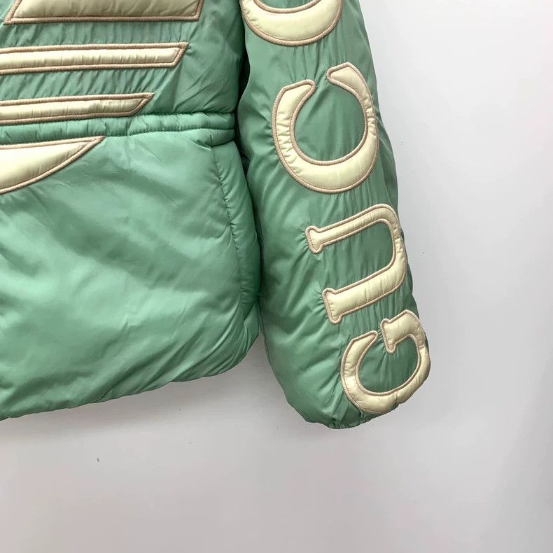 Gucci Gucci x Adidas Green Zip-Up Puffer Jacket Size XS / US 0-2 / IT 36-38 - 4 Thumbnail