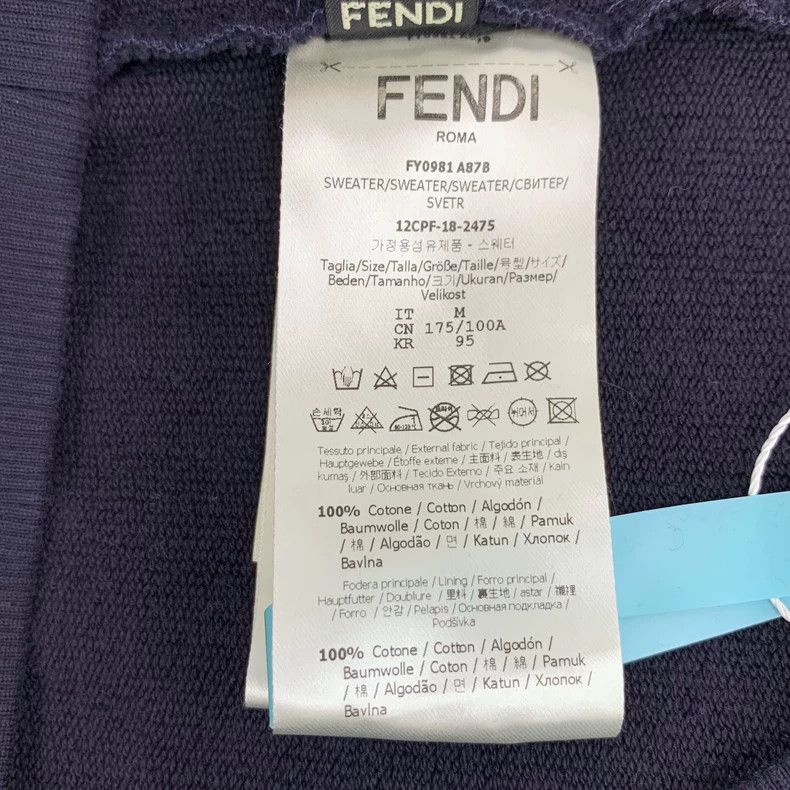 Fendi Fendi Navy Blue Hoodie with Print Size M / US 6-8 / IT 42-44 - 7 Thumbnail