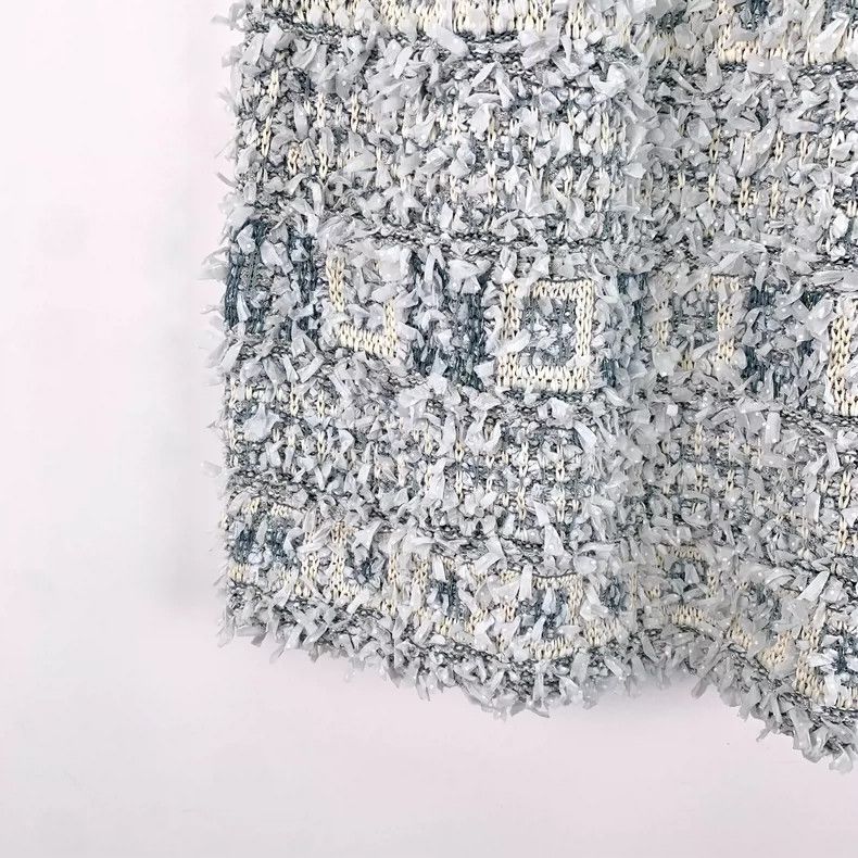 Chanel Chanel Blue Cotton Floral Tweed Skirt Size 34" / US 12 / IT 48 - 4 Thumbnail