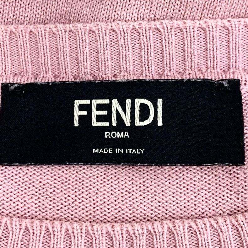 Fendi Fendi Pink Coffee Embroidery Long Sleeve Knit Top Size L / US 10 / IT 46 - 6 Thumbnail