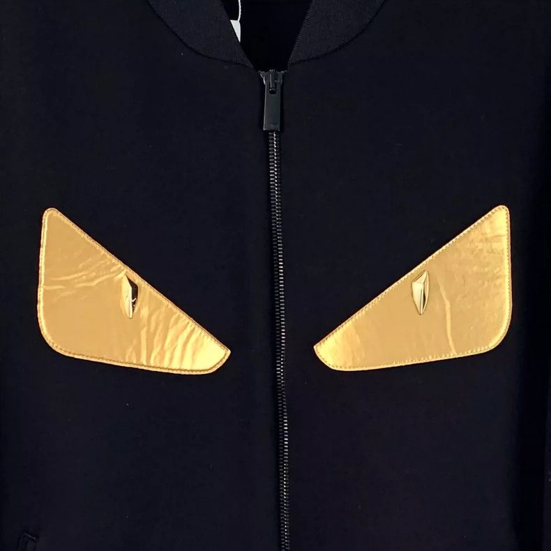 Fendi Fendi Black Monster Eyes Zip Long Sleeve Jacket Size XS / US 0-2 / IT 36-38 - 4 Thumbnail