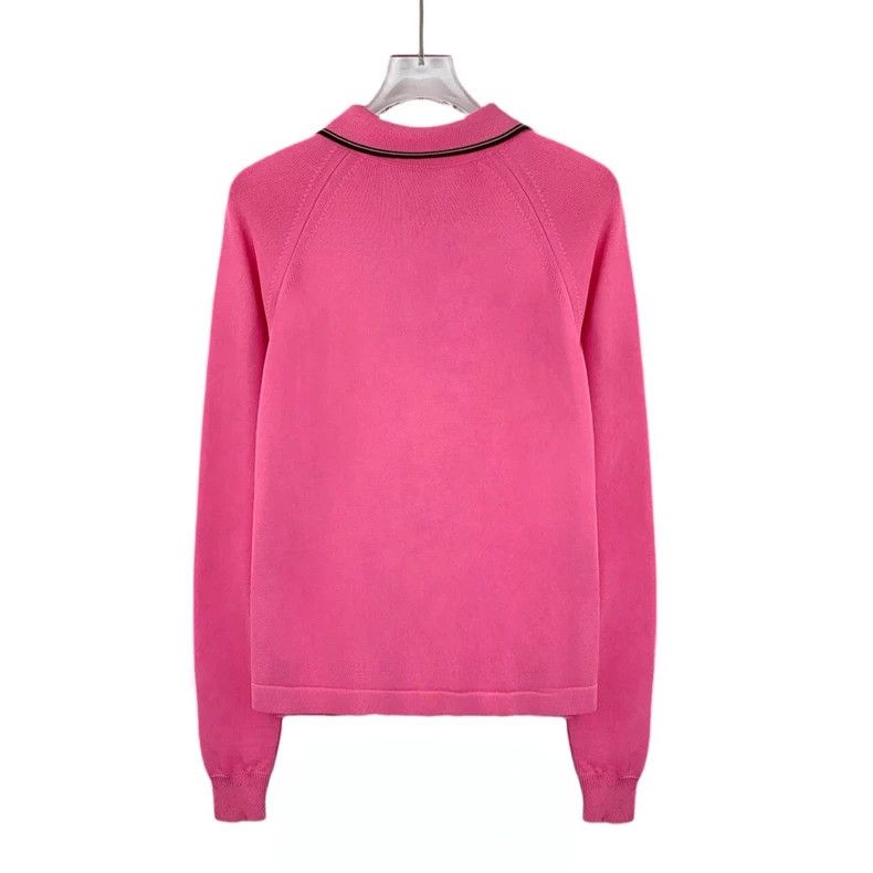 Miu Miu Miu Miu Pink Half-Zip Long Sleeve Polo Size S / US 4 / IT 40 - 2 Thumbnail