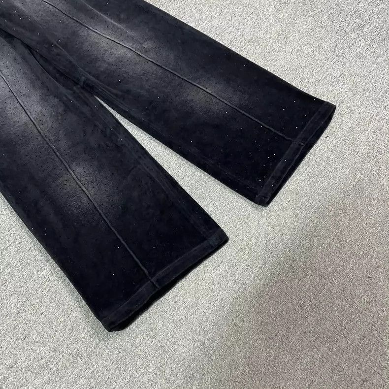 Alexander Wang Alexander Wang Velvet Track Pants with Rhinestones Size 23" - 3 Thumbnail
