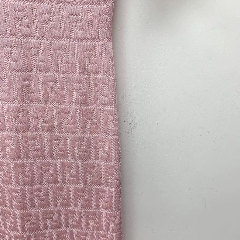 Fendi Fendi Pink Logo Short Sleeve Knit Dress Size M / US 6-8 / IT 42-44 - 4 Thumbnail