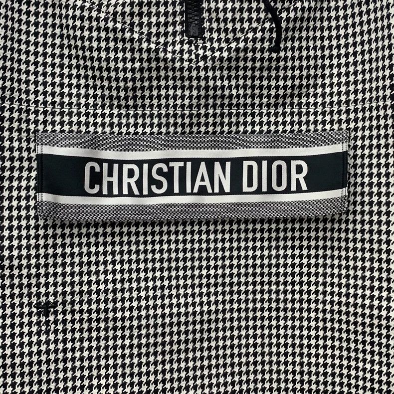Christian Dior Hooded Houndstooth Jacket