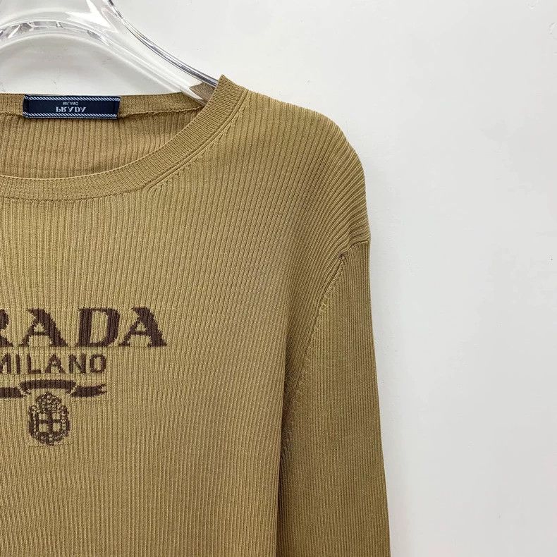 Prada Prada Brown Long Sleeve Knit Top Size L / US 10 / IT 46 - 3 Thumbnail