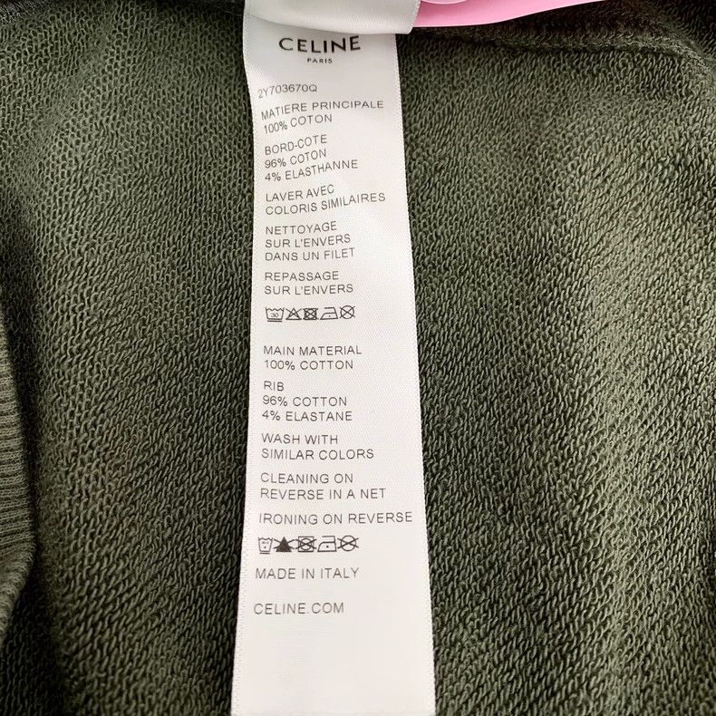 Celine Celine Green Printed Long Sleeve Sweatshirt Size L / US 10 / IT 46 - 8 Thumbnail