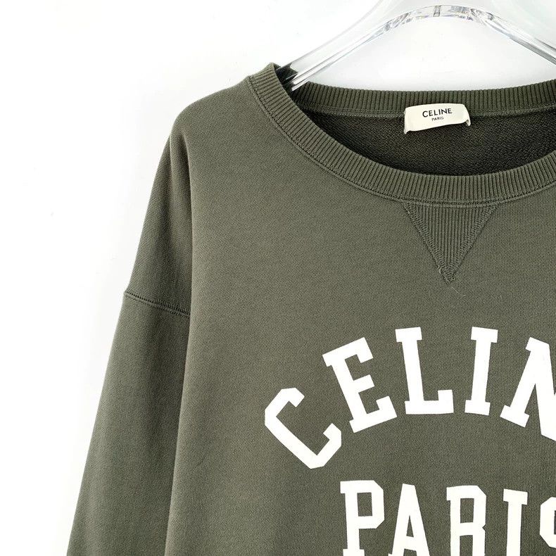 Celine Celine Green Printed Long Sleeve Sweatshirt Size L / US 10 / IT 46 - 3 Thumbnail