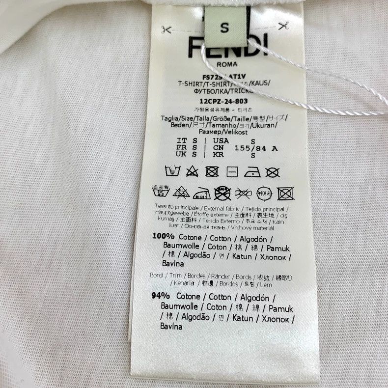 Fendi Fendi White Logo Cotton Short Sleeve T-Shirt Size S / US 4 / IT 40 - 7 Thumbnail