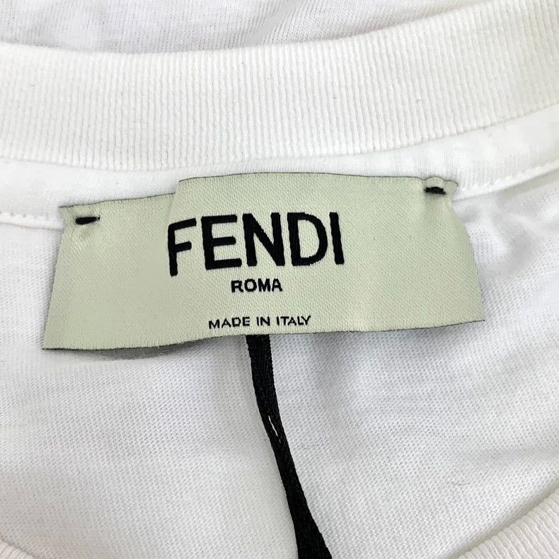 Fendi Fendi White Logo Cotton Short Sleeve T-Shirt Size S / US 4 / IT 40 - 6 Thumbnail