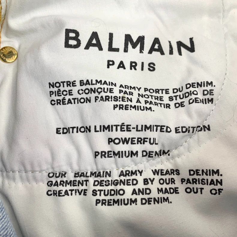 Balmain Balmain Blue Distressed Cotton Denim Jacket Size XS / US 0-2 / IT 36-38 - 7 Thumbnail