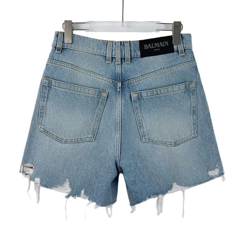 Balmain Balmain Blue Distressed Cotton Denim Jacket Size XS / US 0-2 / IT 36-38 - 2 Thumbnail