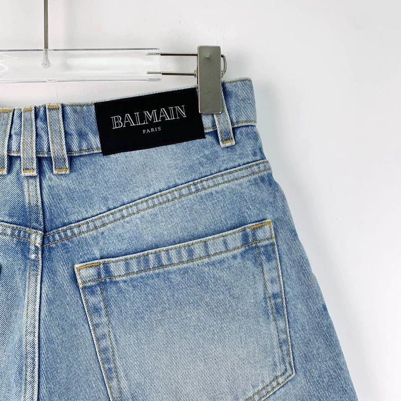 Balmain Balmain Blue Distressed Cotton Denim Jacket Size XS / US 0-2 / IT 36-38 - 5 Thumbnail