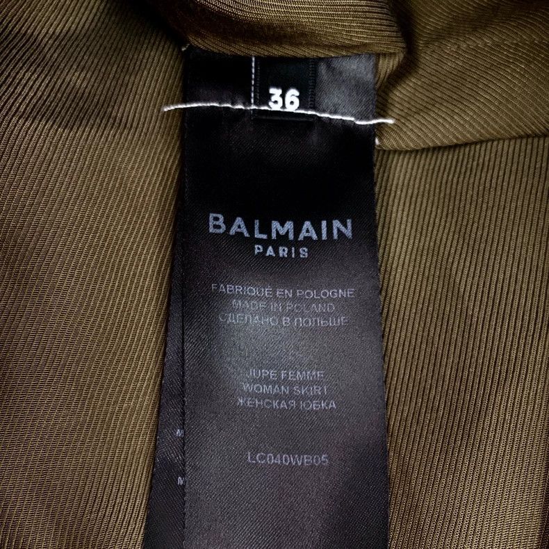 Balmain Balmain Brown Button Detail Wool Skirt Size 36" / US 14 / IT 50 - 7 Thumbnail