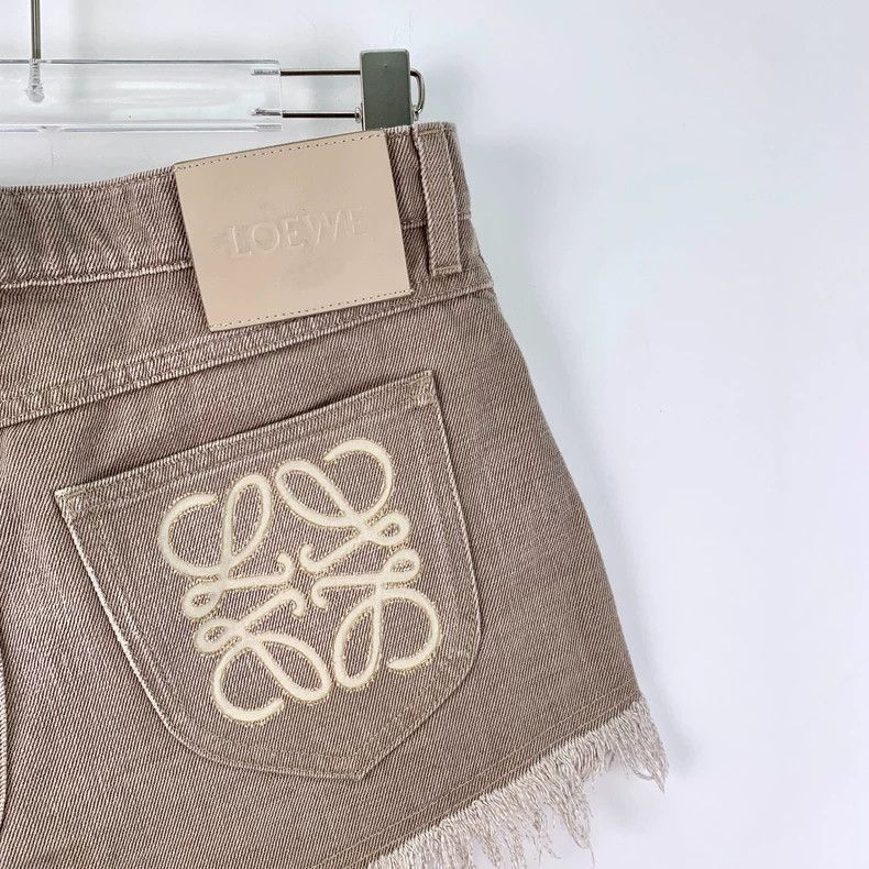 Loewe Loewe Oatmeal Cotton Fringed Denim Shorts Size 36" / US 14 / IT 50 - 5 Thumbnail