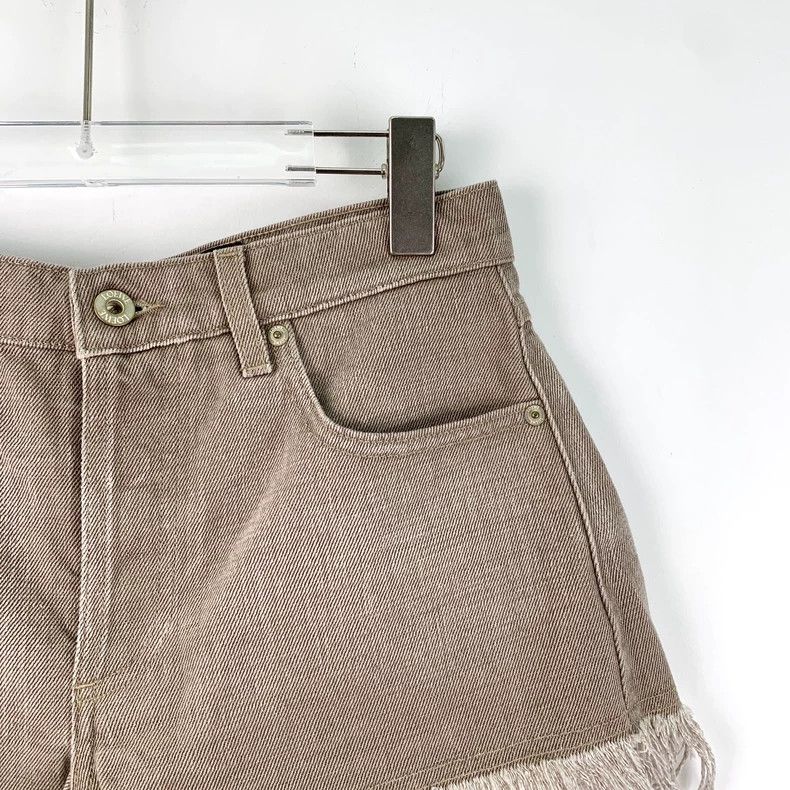 Loewe Loewe Oatmeal Cotton Fringed Denim Shorts Size 36" / US 14 / IT 50 - 3 Thumbnail