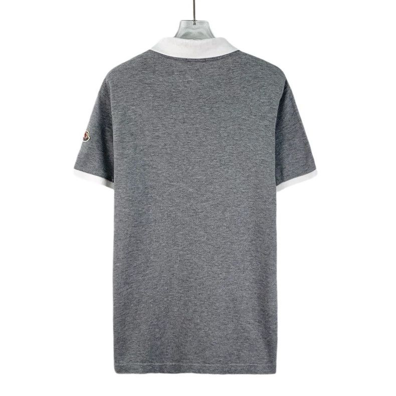 Moncler Moncler Gray Polo Shirt with Logo Size L / US 10 / IT 46 - 2 Thumbnail