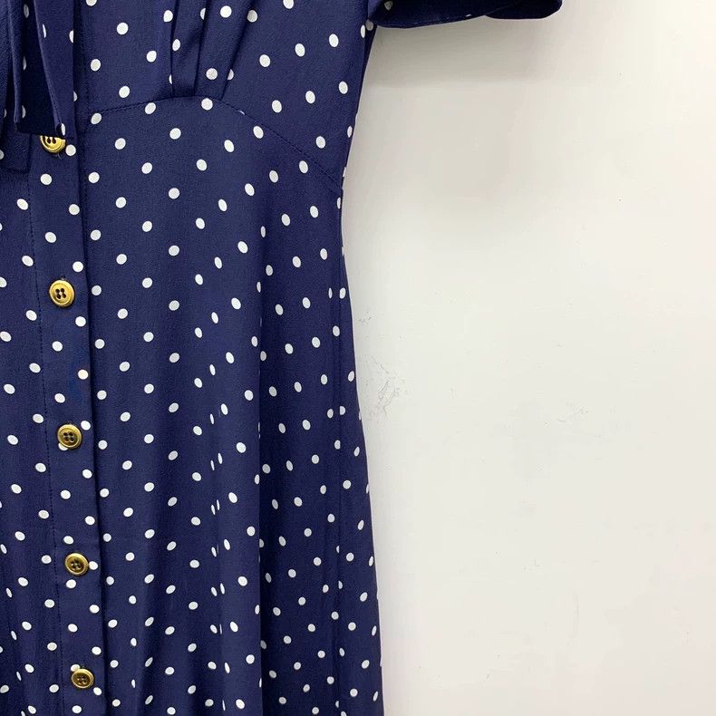 Miu Miu MiuMiu Polka Dot Silk V-Neck Dress Size XS / US 0-2 / IT 36-38 - 4 Thumbnail