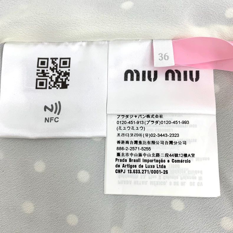 Miu Miu MiuMiu Polka Dot Silk V-Neck Dress Size XS / US 0-2 / IT 36-38 - 7 Thumbnail