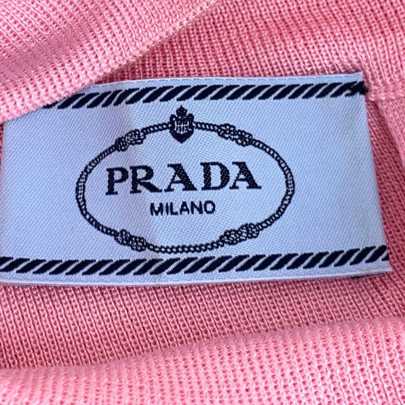Prada Prada Pink Bow Silk High Neck T-Shirt Size M / US 6-8 / IT 42-44 - 5 Thumbnail