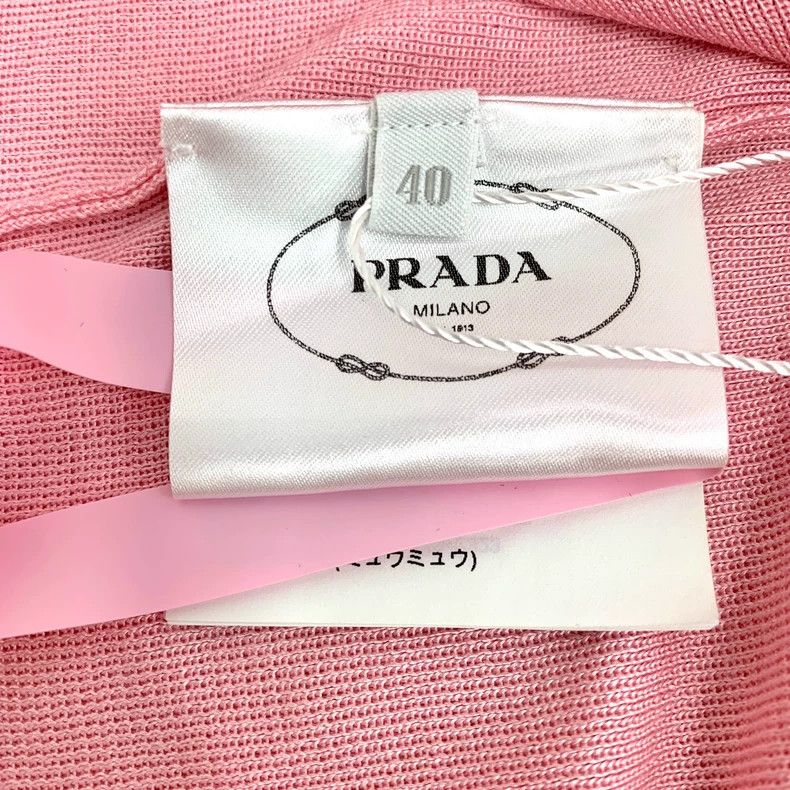 Prada Prada Pink Bow Silk High Neck T-Shirt Size M / US 6-8 / IT 42-44 - 6 Thumbnail
