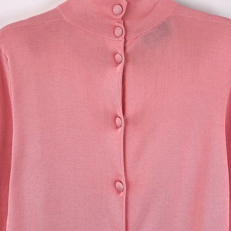 Prada Prada Pink Bow Silk High Neck T-Shirt Size M / US 6-8 / IT 42-44 - 4 Thumbnail