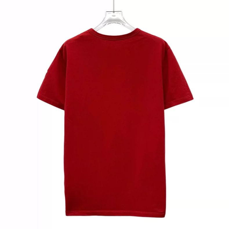 Moncler Moncler Red Logo Printed Cotton T-Shirt Size L / US 10 / IT 46 - 2 Thumbnail